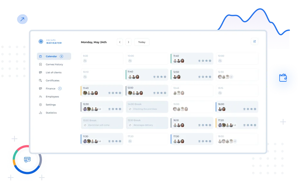 Sistema CRM <br/> e widget di prenotazione online